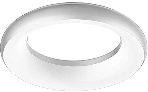 ELG Leuchten LED Deckenleuchte Rund 35 Watt 2900lm 3000K Design Leuchte Anbauleuchte Modern Dekorativ Deckenlampe Wohnzimmer Schlafzimmer Flur Deckenbeleuchtung (Silber)