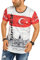 Herren T-Shirt Tee Shirt Oversize Fan Trikot Rundhals-Ausschnitt Turkiye Turkey Urlaub EM Fußball Türkei L