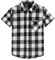Spring&Gege Chemises à carreaux à manches courtes pour garçon, noir/blanc, 7-8 ans