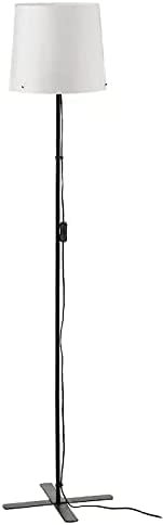 Barlast - Lampada da terra in metallo nero con paralume bianco, 150 cm