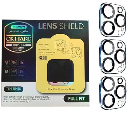 AISHTEC [3 Pezzi Protezione Fotocamera Posteriore Compatibile con iPhone 13 Pro/iPhone 13 Pro Max, Pellicola Fotocamera Pellicola in Vetro Temperato - [Copertura massima] [Anti Graffio]