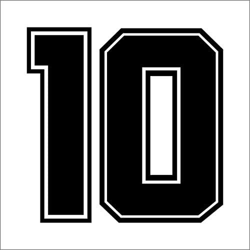 AMA SHOP Aufkleber Nummer 10 Fußballtrikot Napoli aus PVC für Wandsticker Auto Motorrad Wohnmobil Boot