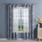 Delien Gardinen Modern Transparente Gardine mit Schlaufen für Wohnzimmer Vorhang mit Blumenmuster »Löwenzahn« Flächenvorhänge Dekoschals Fenstergardine 1 St.,BxH 140x245cm,Grau