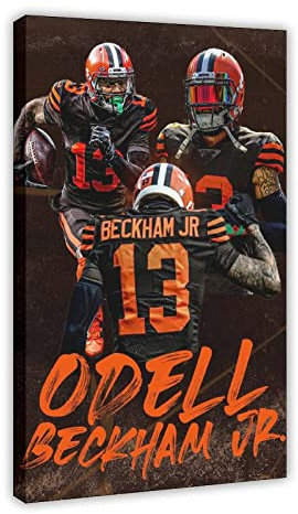 TSALF Poster Kunstdrucke Kein Rahmen Odell Beckham Jr Poster Portrait Art 2 Wandkunst Gemälde für Wohnzimmer Schlafzimmer 30x50cm