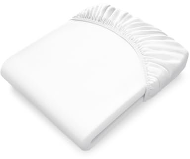 bett1 BODYGUARD Jersey-Spannbettlaken 90-100x200 cm (Weiß, robust, waschbar bei 60 °C, Rundum-Gummizug, Oeko-Tex 100)