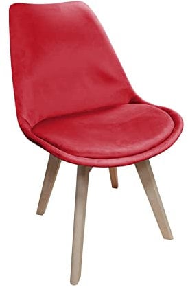 HTI-Living Stuhl Atlanta Velvet Rot Esszimmerstuhl Samtbezug Holzfüße 1-teilig