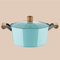 Olla Para Sopa Antiadherente Octogonal Para El Hogar - Stock Olla Doble Oreja Anti-escaldado, Freidora De Cocina, Olla Para Sopa Con Tapa Ventilada, Cocina De Inducción De Gas Universal ( Color : Blue