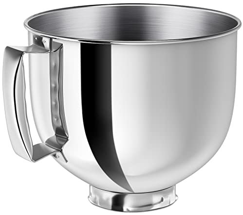 Bol mélangeur en acier inoxydable pour KitchenAid Artisan&Classic Series 4,5 à 5 litres, bol mélangeur de 5 litres avec poignée.