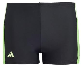 adidas Jungen Colourblock 3-Stripes Swim Boxers, Black/Green Spark/Lucid Lime, 13-14 Years