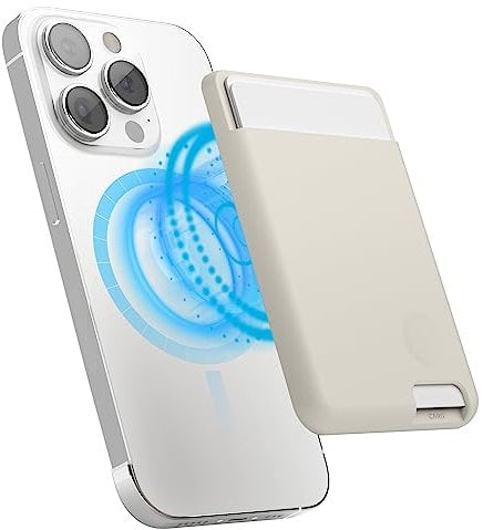elago Cartera Tarjetero Magnético-2 Tarjetas Compatible con MagSafe y con iPhone 16,15,14,13,12 Series - Cartera Segura para Teléfono, Larga Duración, Protección contra Arañazos y Daños (Piedra)