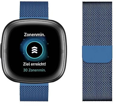 LXURY Metall Edelstahl Armbänder Kompatibel mit Fitbit Versa 4/Versa 3/Sense/Sense 2 Armband Magnetisch Einstellbar Mesh Ersatzarmband für Fitbit Versa 4/Versa 3/Sense/Sense 2 Uhrenarmband (2)