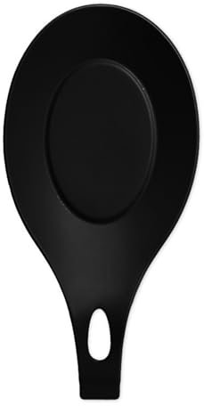 Soulnioi Silicone Spoon Rest Spoon Holder Kitchen Utensils Cooking Spoon Holder Kitchen Counter Rest for Spoons, Tongs, Spatula - Black