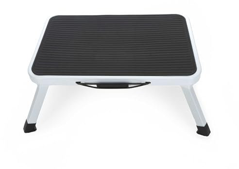 Klapptritt mit Tragegriff, Tritthocker einstufig max. 150 kg, rutschfeste Trittfläche