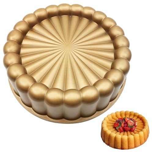 LYFJXX Moule à gâteau Charlotte de 22,9 cm en aluminium - Accessoires de cuisine - Décoration de Noël, mariage, Saint-Valentin - Moule à gâteau Charlotte 3D (forme de fleur)