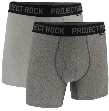 Under Armour Herren Project Rock Performance Tech Mesh Boxerjock Brief, 5 Inseam, 2-Pack, All-Day Comfort Retroshorts, Castlerock, XX-Large