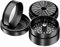 Premium Toothless Grinder Hollywood Schwarz| Zahnlos | Aluminium in Raumfahrtqualität | 4 – teilig | Blüten (Flower) Mühle (Mill) | Inkl. Feinsieb, Pollenfach, Pollenschieber und Schutzbeutel