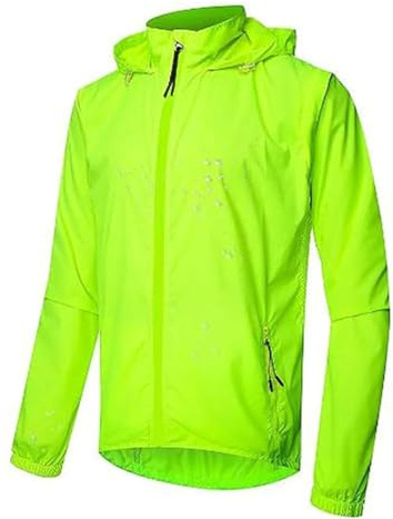 CLMETHE Vestes de cyclisme pour hommes 2 en 1 avec fermeture éclair complète, légères, détachables, réfléchissantes, coupe-vent, protection solaire, veste de vélo, maillots, gilet,Green-5XL