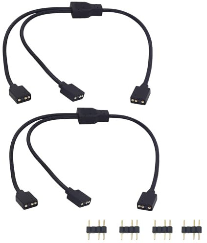LANMINGLEL ARGB Splitter Cable 5V 1 Female to 2 Female 3 Pin ARGB Extension Cable for Expand Computer PC ARGB Fans and Other ARGB Led Series(1 to 2)