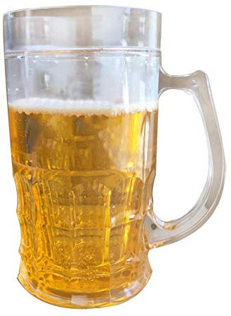 Bicchiere Di Birra Congelata - Boccale Di Birra Finto Divertente A Doppio Strato, Tazze Modellso Mezzanino Finte Creative | Boccale Di Birra Congelata Durevole Di Grande Capacità Da 450 Ml Con Manici