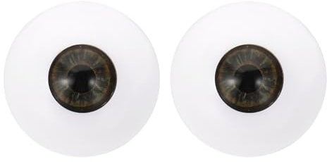 PATIKIL 30mm Safety Eyes,1 Pair Realistic Acrylic Eyes Plastic Half Eyeballs for Masks Halloween Props Art Craft, Yellow Brown