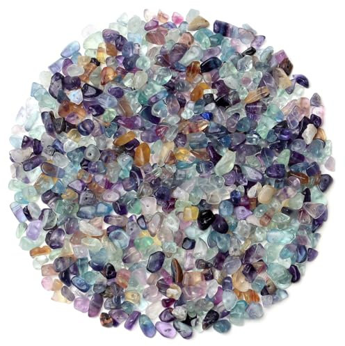 AWARDSEN 400pcs Fluorit Edelstein Perlen für Armbänder 6mm, Edelsteine Perlen Set Natürlichen Unregelmäßige Perlenarmband Selber Machen DIY Armbänder Ohrringe Schmuck Geschenke für Frauen 5-8mm