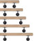 TIBU Eiche Holz Handlauf keilgezinkt unbehandelt Geländer 0,3m - 6m, Länge 190 cm und 2 Edelstahl Halter Schwarz