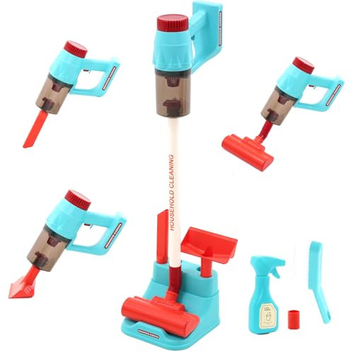 Yosamy Aspirapolvere Giocattolo Bambini, Giocattolo con Luce e Musica, Gioco di Ruolo, Set di Pulizia per Bambini, aspirapolvere con Funzione sottovuoto 