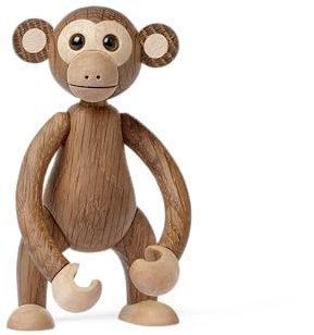 Spring Copenhagen Jolly - Lustiger Holz-AFFE | Holzfigur | 10.8 x 4.2 x 5.8 cm | Kinderzimmer-Schmuck | Holz (FSC-Eiche und Ahorn) | Holzfigurinen Kollektion | Design von Chresten Sommer