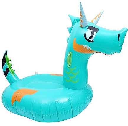 ifundom Portable Inflatable Floating Bed Swimming Floating Pad for Adults Dragon Design