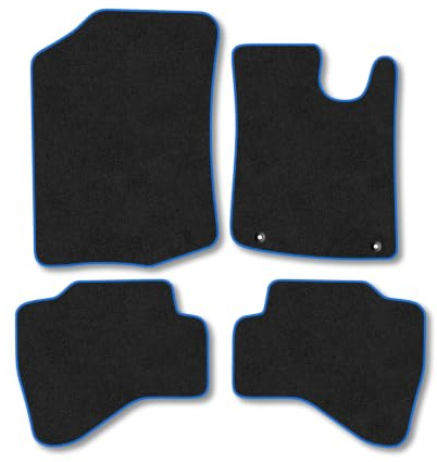 Citroen C1 (2005-2012) Carpet Car Mats | Blue Edge Trim Tailored Fit Floor Mats Full Coverage Protection Accessories Easy Clean Anti Slip Made in the UK