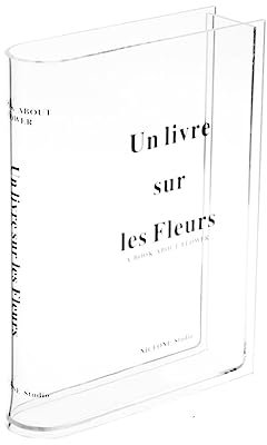 Asyduey Buchvase, Acrylvase, INS-Blumen-Heimdekoration, Europa, Moderne Hydrokultur, Desktop-Ornament, Geschenk, Transparent Schwarz