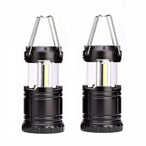 2PCS portátil LED lámpara de camping de luz con gancho plegable, lámpara impermeable a pilas portátil ligero tienda de luces de adecuado para camping, jardín, apagones (Estilo A)