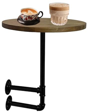 FAXJRU Runder Tisch zur Wandmontage, 40cm Tisch Mit Metallbeinen, Schwebender Stehtisch,L-förmiger Bistrotisch,Dekoration An Der Wand Montierter Beistelltisch,für Café, Dessertladen