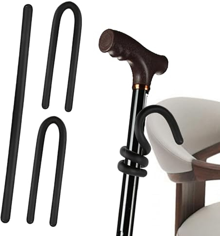 BFQZ Cane Holder, Walking Stick Holder, Crutches Holder,3 Pcs(Black) | Safe Storage for Walking Stick Hang Your Crutches Anywhere Stop Walking Stick Falling to the Ground Mobility Accessories