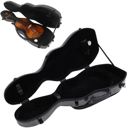 Fabater 4/4 Case di Violino, Custodia Rigida per Violino con Misura di umidità, Scatola di Violino Leggero in Fibra di Carbonio con 2 Spalline per il Viaggio