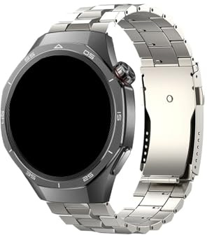 Srndsydak Correa de reloj de titanio de lujo de 22mm for hombre, Compatible con Huawei Watch GT 5 4 3 Pro 46mm/Ultimate(Titanium,For Huawei GT5 Pro)