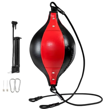 Double Extrémité Sac De Boxe - Boule De Boxe Portable | Sac Double Extrémité En Cuir PU Portable Pour Entraînement Coordination Abdominale Maison Jardin