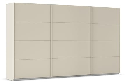 Rauch Möbel KULMBACH, Schwebetürenschrank, Farbe Beige, Breite 360 cm | Kleiderschrank mit Schwebetüren, Schiebetüren, 3-türig, Zubehör Classic, für Schlafzimmer, Jugendzimmer, Garderobe, Flur