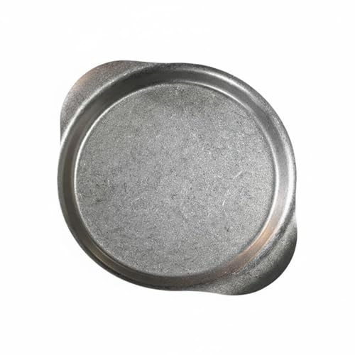 Ioensy Bandeja Restaurante Bandeja de Acero Inoxidable Plato de Servir Bandeja con Asas Bandeja Metálica Diseño Industrial Adecuada para Cenas Restaurantes Camping, 26CM