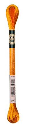 DMC 1008F-S741 Shiny Radiant Satin Floss, Tangerine, 8.7-Yard