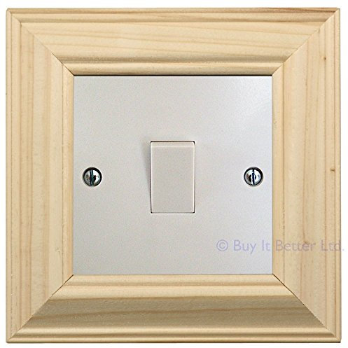 Self Adhesive Light Switch Surround Unfinished Pine Ready to Paint or Stain