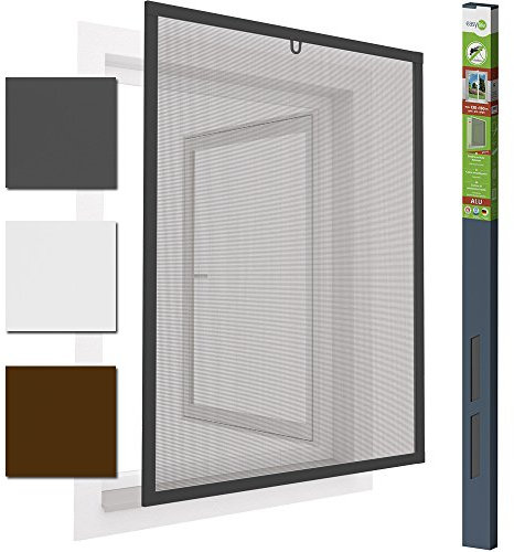 Insektenschutzfenster Alu Fliegengitter 130 x 150 cm proLINE Grau