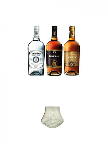Botran Genießer Set 3 Sorten aus Guatemala 3 x 0,7 Liter + Botran Rum Glas 1 Stück