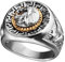 HIJONES Herren Edelstahl Golden Hip Hop Löwe Kopf Ring Signet Style Größe 68