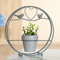 GILDE Metall Blumenständer Grigio,grau, mit Pflanzentopf aus Steingut