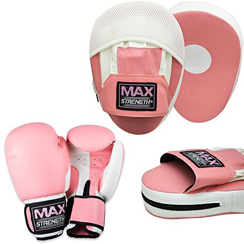 Max Strength Ensemble de pattes d'ours pour femme avec crochet et gants de boxe Rose 283,5 g