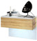 Vladon Nachttisch Sleep, Made in Germany, Nachttischschrank mit Schublade zur Wandmontage, Weiß matt/Eiche Natur, inkl. LED-Beleuchtung (60 x 46 x 35 cm)