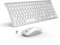 Wireless Keyboard and Mouse, Rechargeable Keyboard Mouse, Silver + White