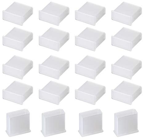 sourcing map 20pcs Plastic USB Cap Port Cover Anti Dust Protector 13mmx5mm for USB 2.0 Clear