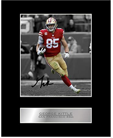 Iconic Pics: Signiertes Foto von George Kittle, San Francisco 49ers #05, NFL, gedrucktes Autogramm, Geschenk, Bild Druck